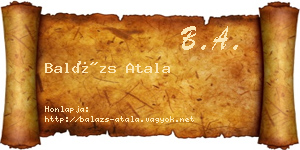Balázs Atala névjegykártya